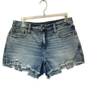 Aerie Distressed Denim Cutoff Shorts Light Wash Raw Hem Casual Summer S